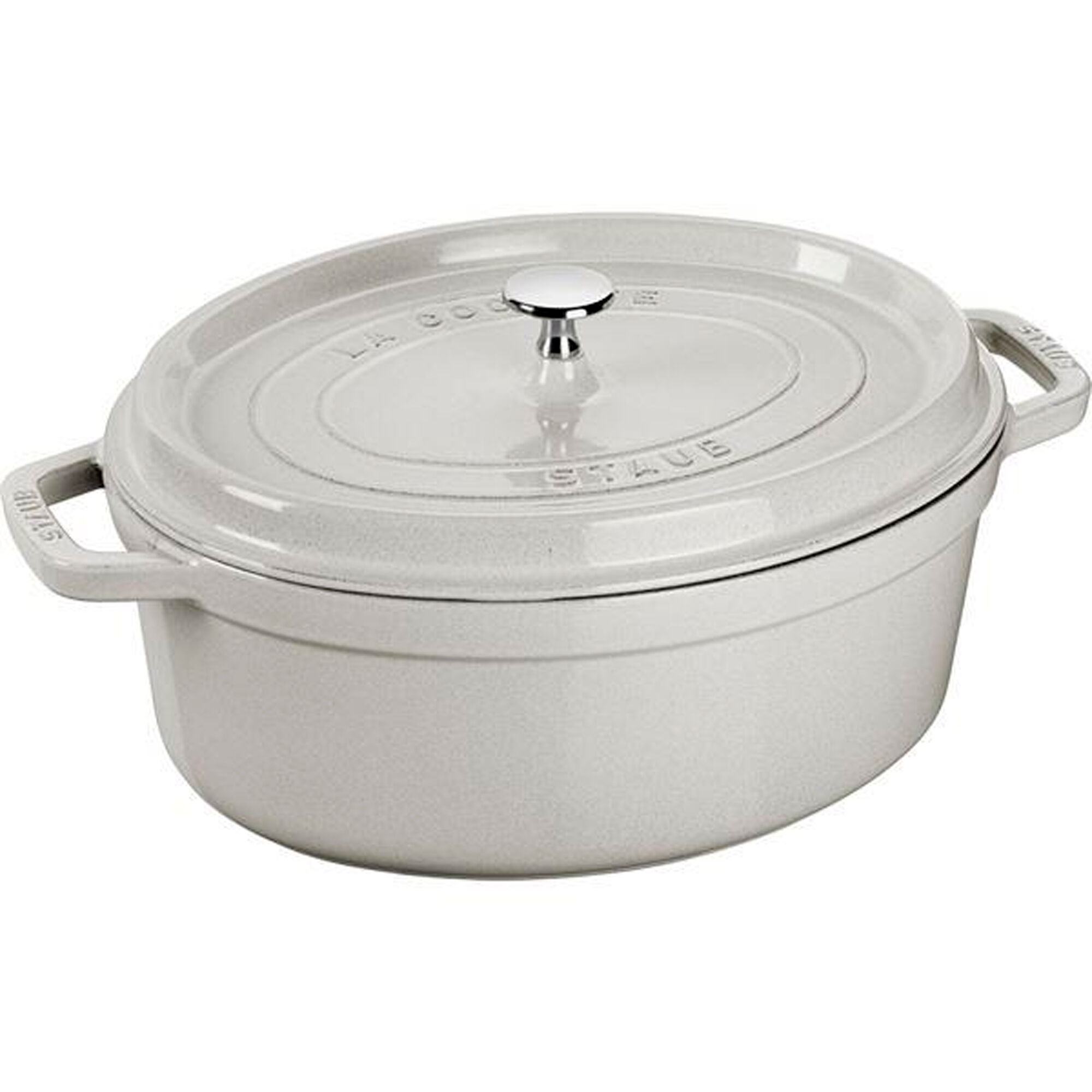 Staub La Cocotte Oval Støbejernsgryde 31 Cm       Liter  White Truffle