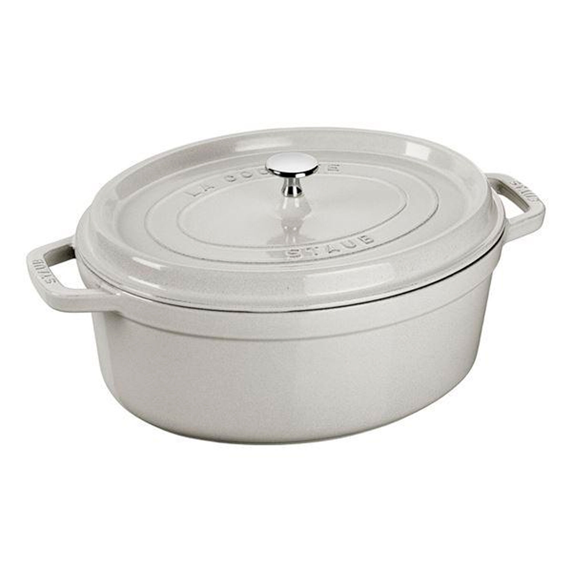 Staub La Cocotte Oval Støbejernsgryde 29 Cm       Liter  White Truffle
