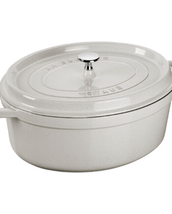 Staub La Cocotte Oval Støbejernsgryde 33 Cm       Liter  White Truffle