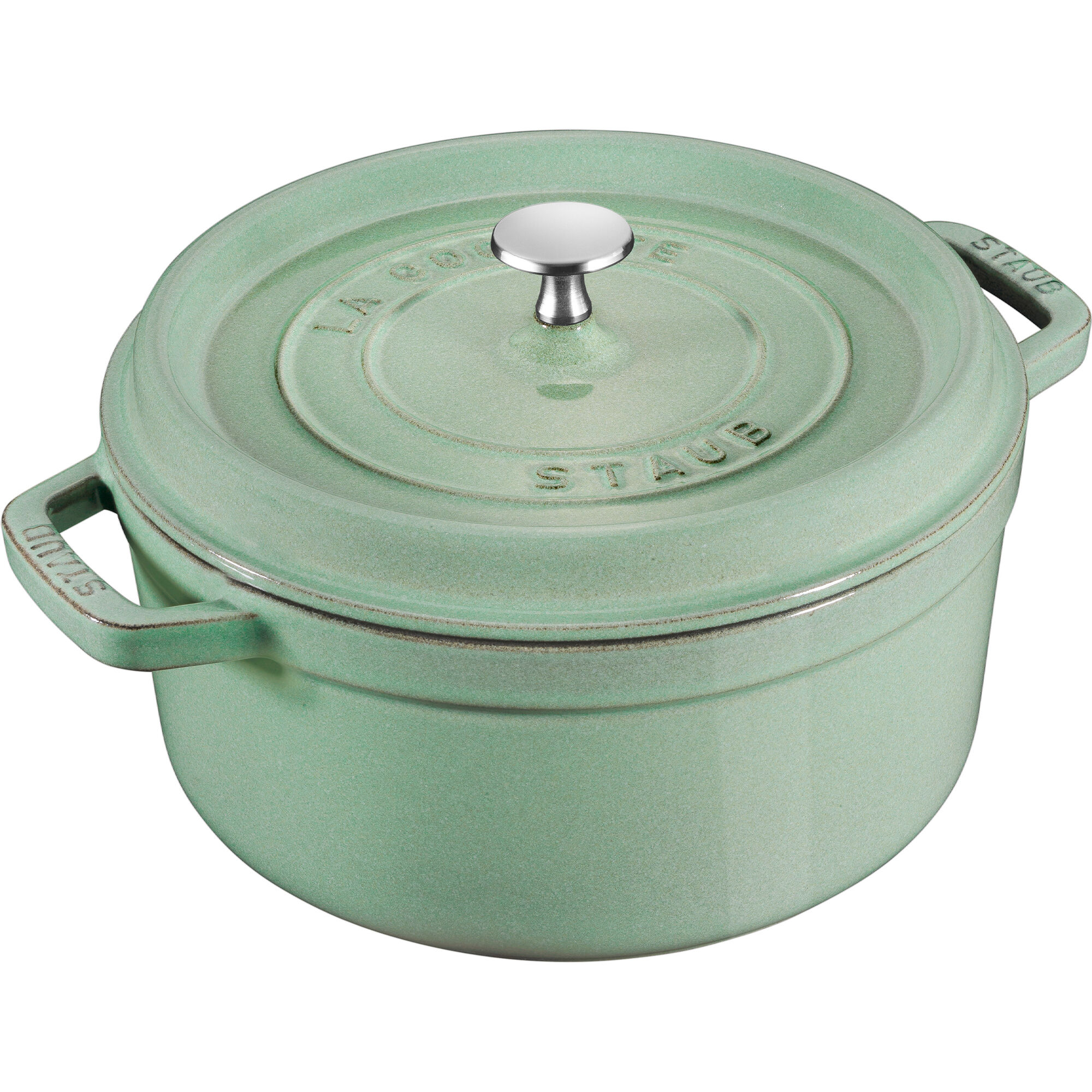 Staub La Cocotte Rund Støbejernsgryde 26 Cm          Salviegrøn