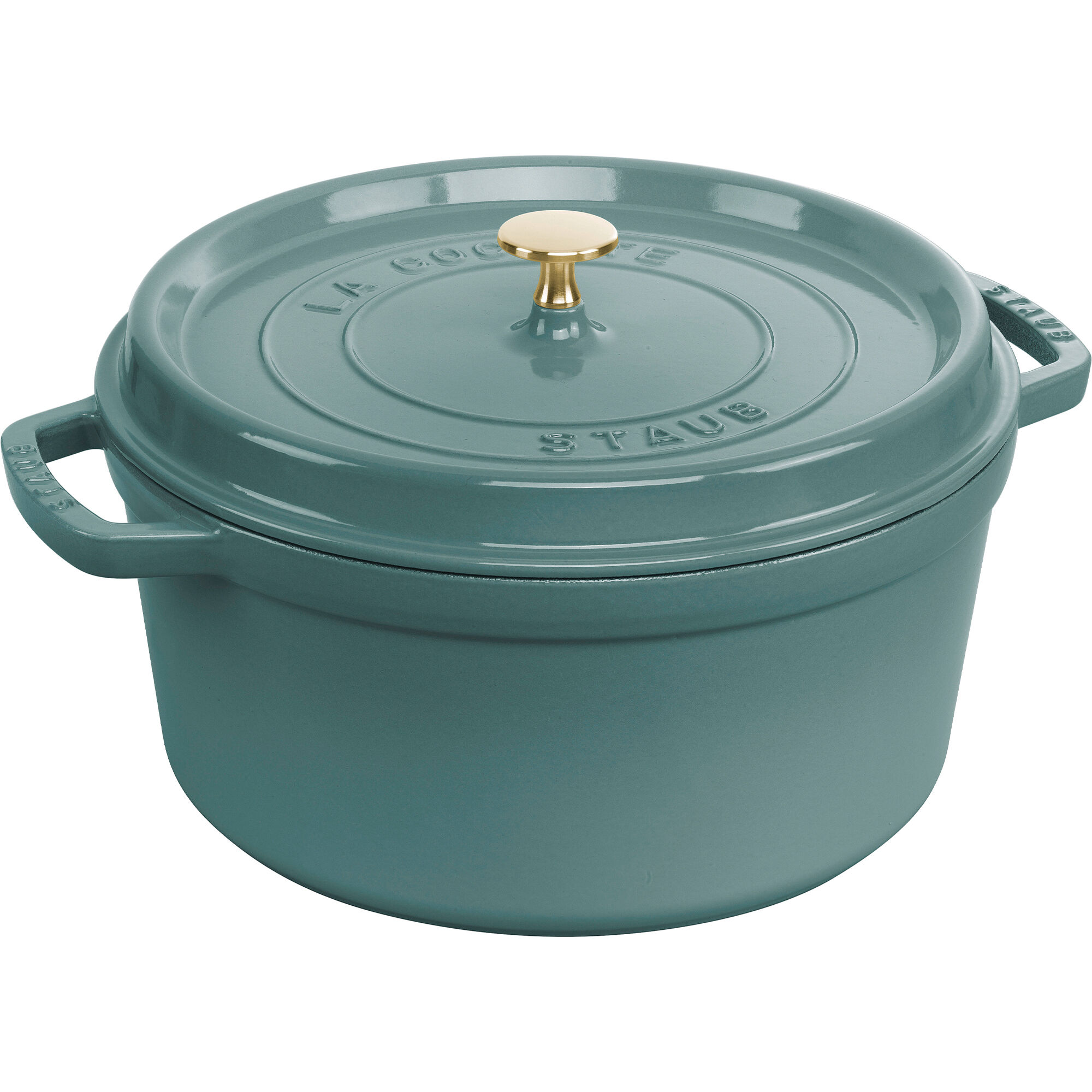 Staub La Cocotte Rund Støbejernsgryde 28 Cm       Liter  Eukalyptusgrøn