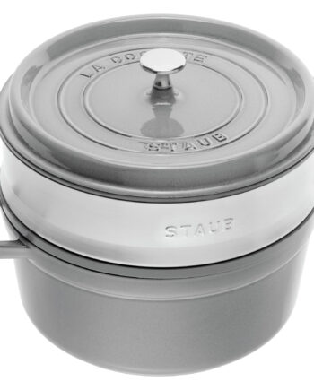 Staub La Cocotte Støbejernsgryde 26 Cm Med Dampindsats  Grafitgrå