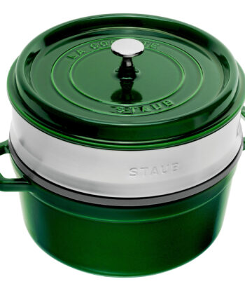 Staub La Cocotte Støbejernsgryde 26 Cm Med Dampindsats  Grøn