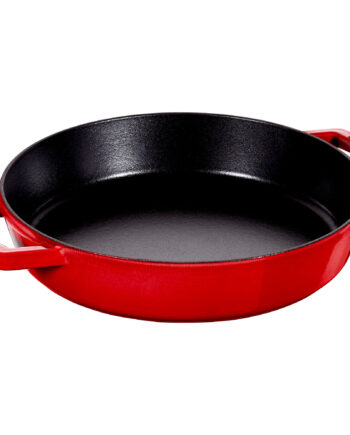 Staub Stegepande   Støbejern Med   Håndtag  26 Cm  Kirsebærrød