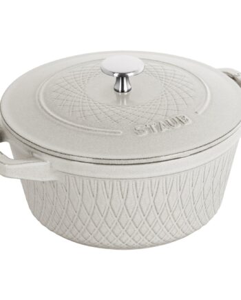 Staub Twister Støbejernsgryde 24 Cm  White Truffle