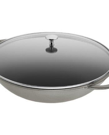 Staub Wok Med Glaslåg 37 Cm  Grå