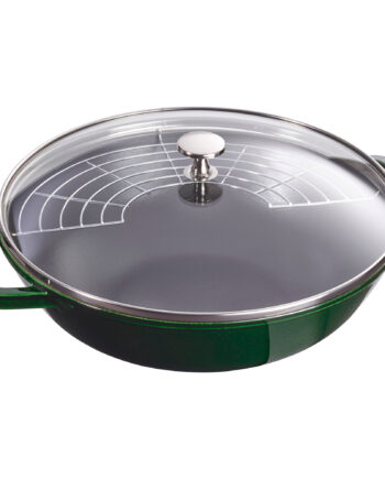 Staub Wok Med Glaslåg 30 Cm  Grøn