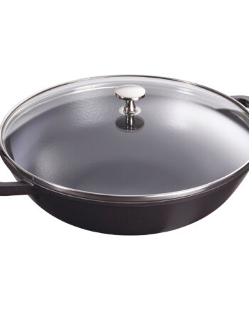 Staub Wok Med Glaslåg 30 Cm  Sort