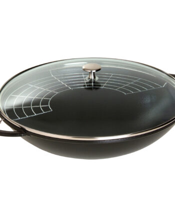 Staub Wok Med Glaslåg 37 Cm  Sort