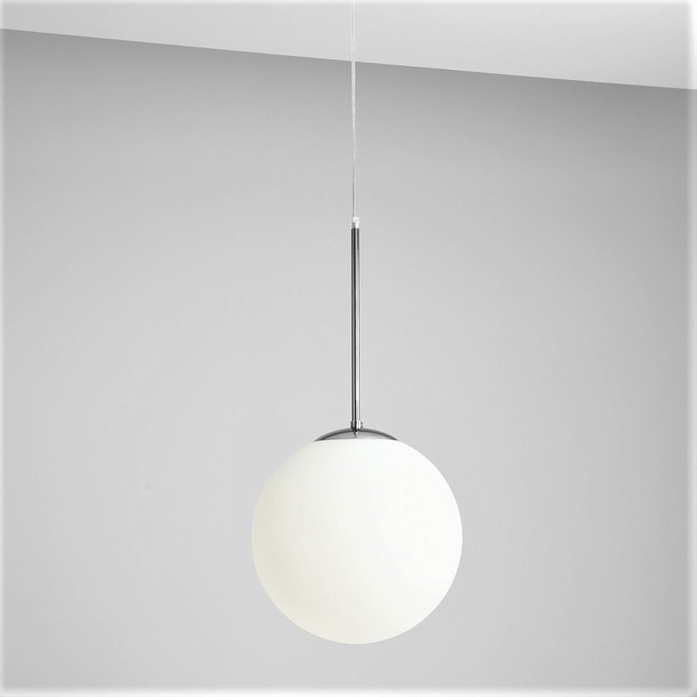 Stick Loftlampe Krom Og Glas 30 Cm Kuppel