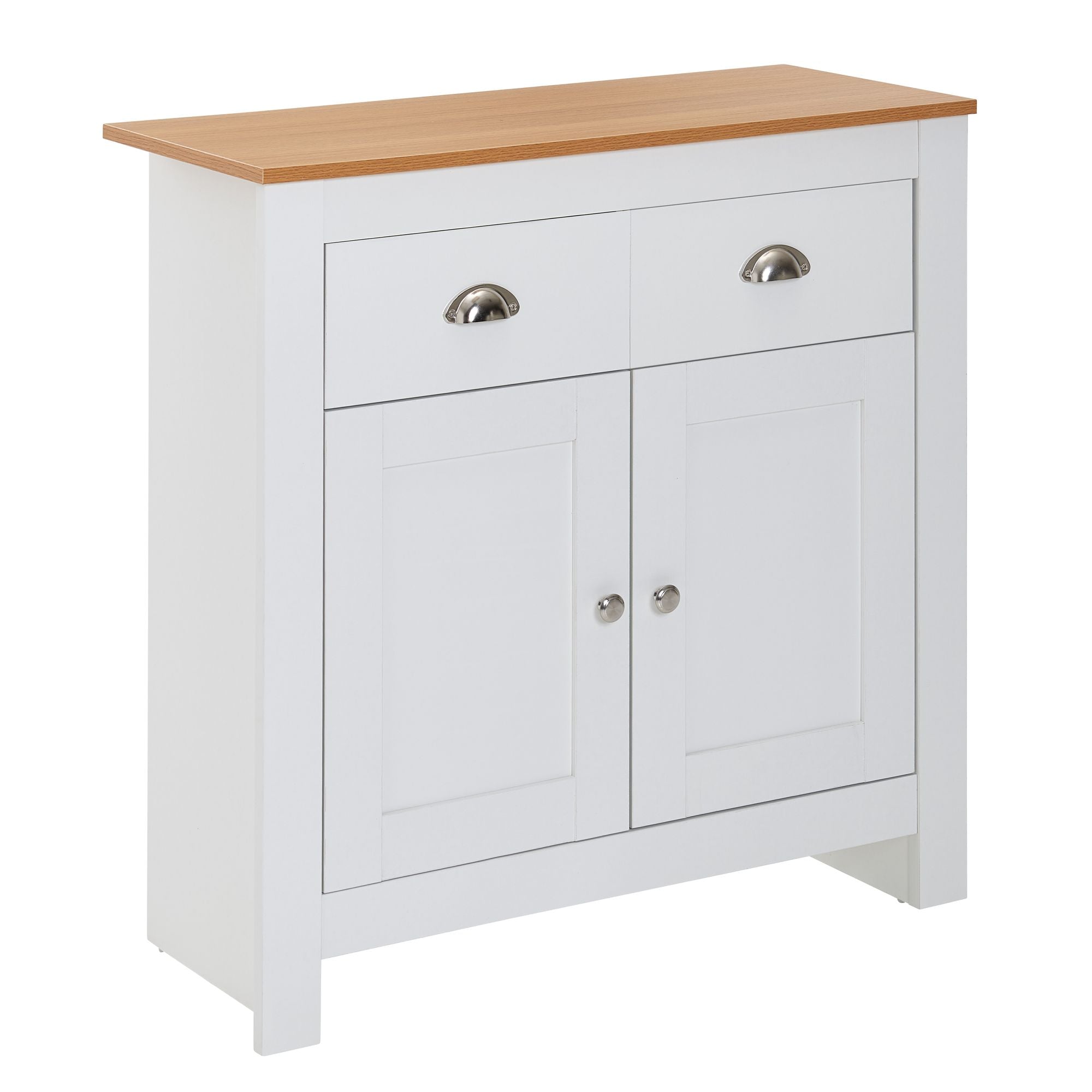 Stilfuld Og Funktionel Skænk   Møbelplade  79x81x34   Cm  Hvid
