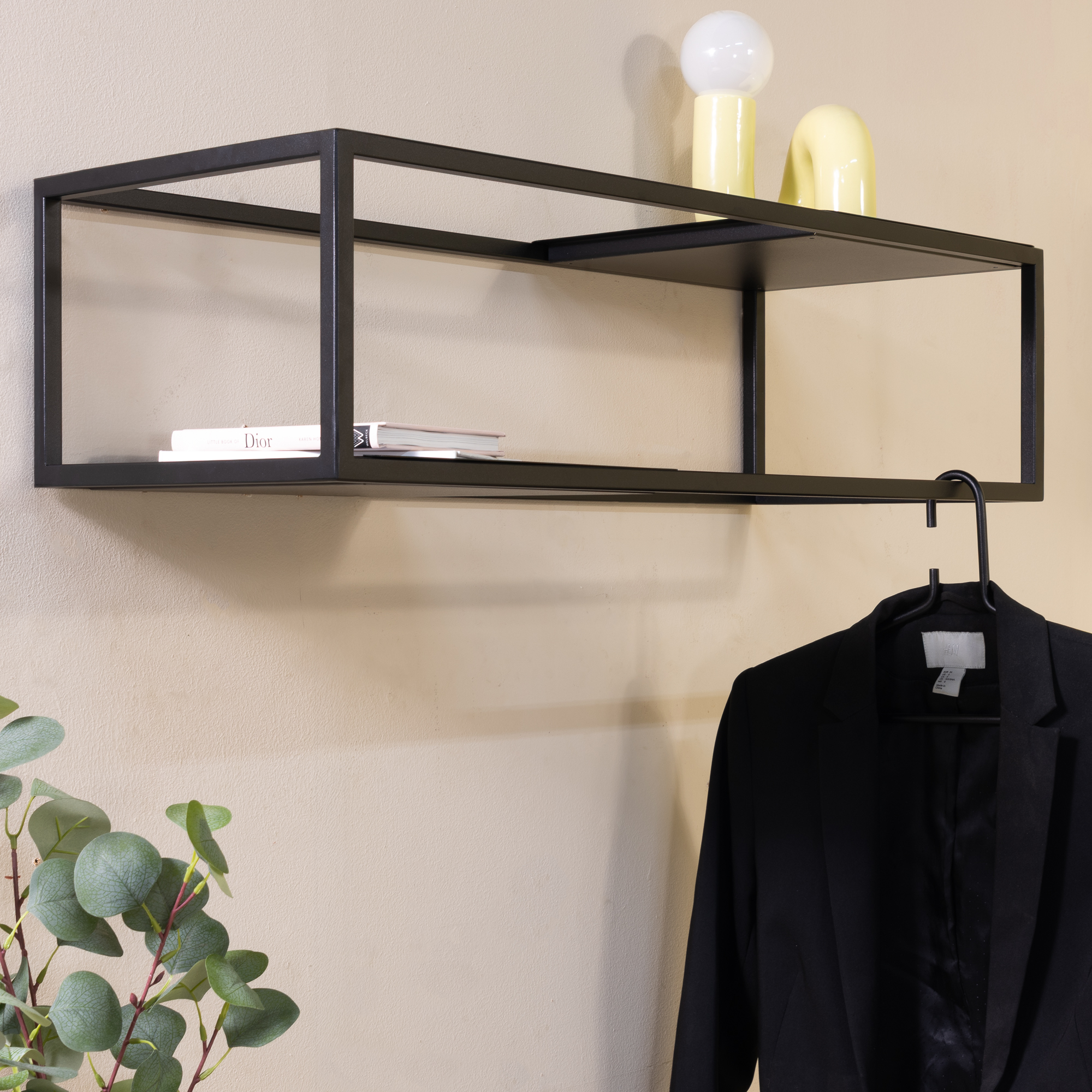 Stratos Hattehylde Sort Metal Bredde 78 Cm