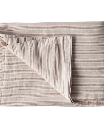 Tell Me More Dug   Hør 145   330 Cm  Hazelnut Stripe