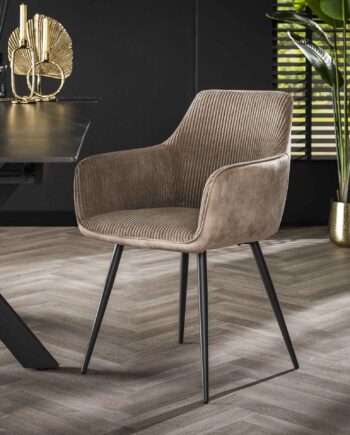 Tinto   Spisebordsstole   Sandfarvet Polyester Med Striber