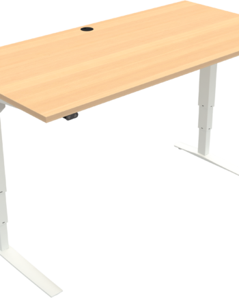 To-bens Hæve- Sænkebord Zennord Rise Rest   Ergonomisk Bøgeplade 160x80 Cm Natur Hvid