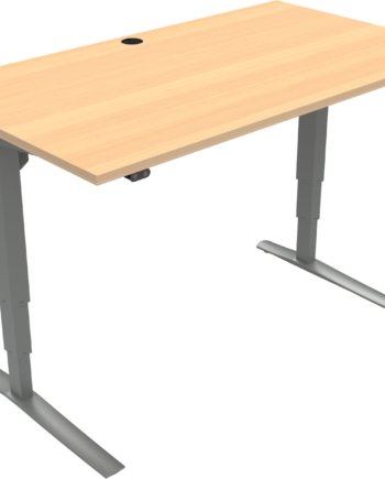 To-bens Hæve- Sænkebord Zennord Rise Rest Firkantet Højdejusterbart 65-125 Cm 140x80 Cm Natur Sølv Bøg