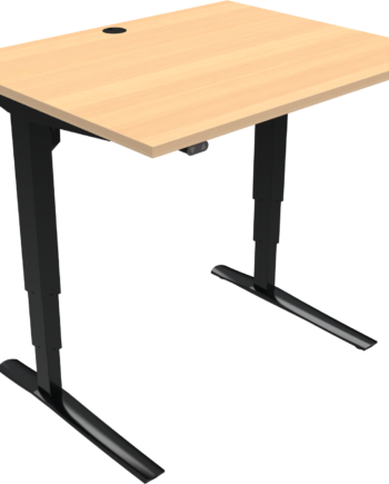 To-bens Hæve- Sænkebord Zennord Rise Rest Firkantet 80x100 Cm Natur Sort Bøg Sit-stand Bord