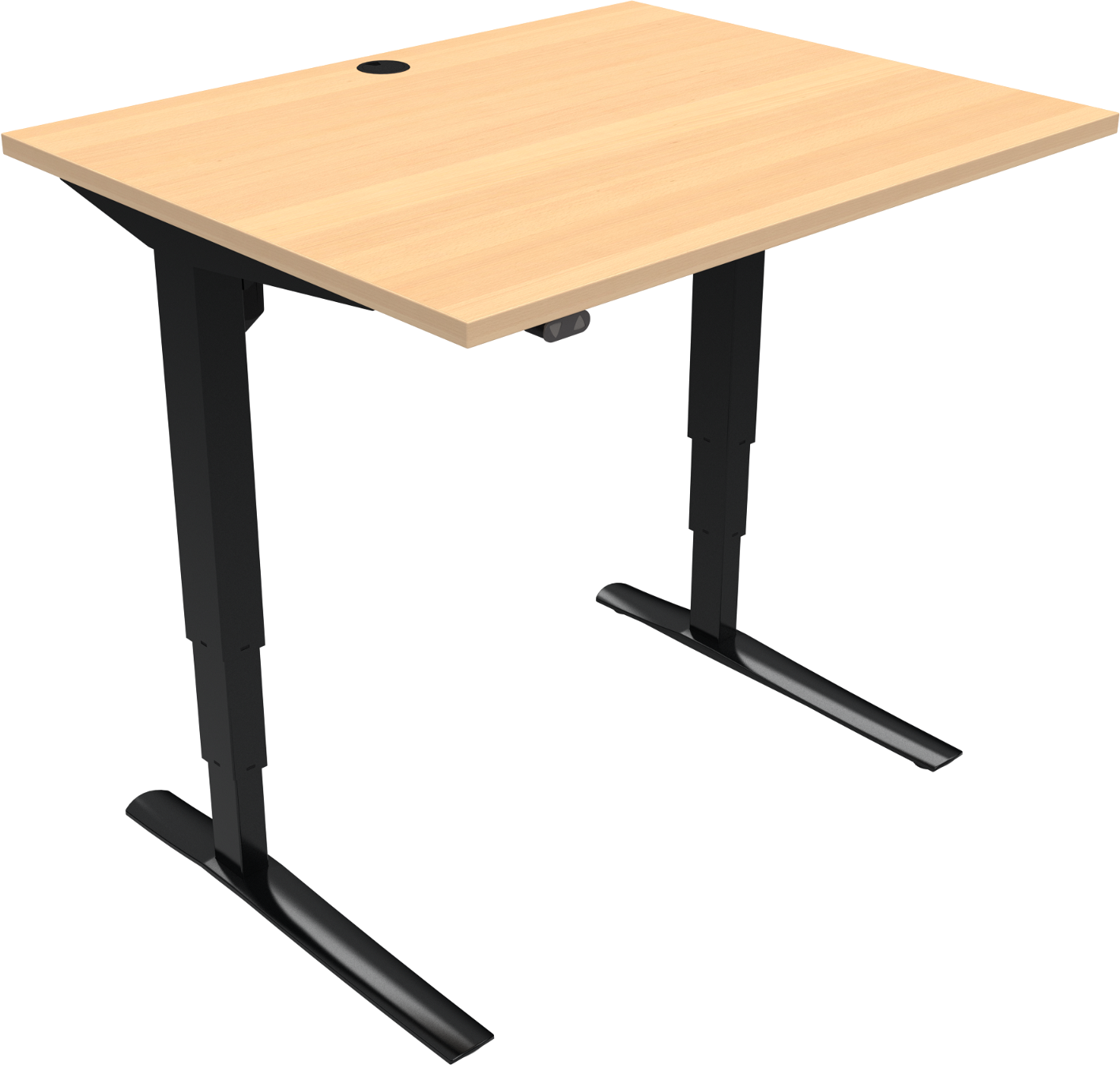 To-bens Hæve- Sænkebord Zennord Rise Rest Firkantet 80x100 Cm Natur Sort Bøg Sit-stand Bord
