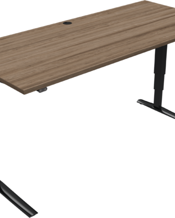 To-bens Hæve- Sænkebord Zennord Rise Rest   Valnød Og Sort Stel 180x80 Cm
