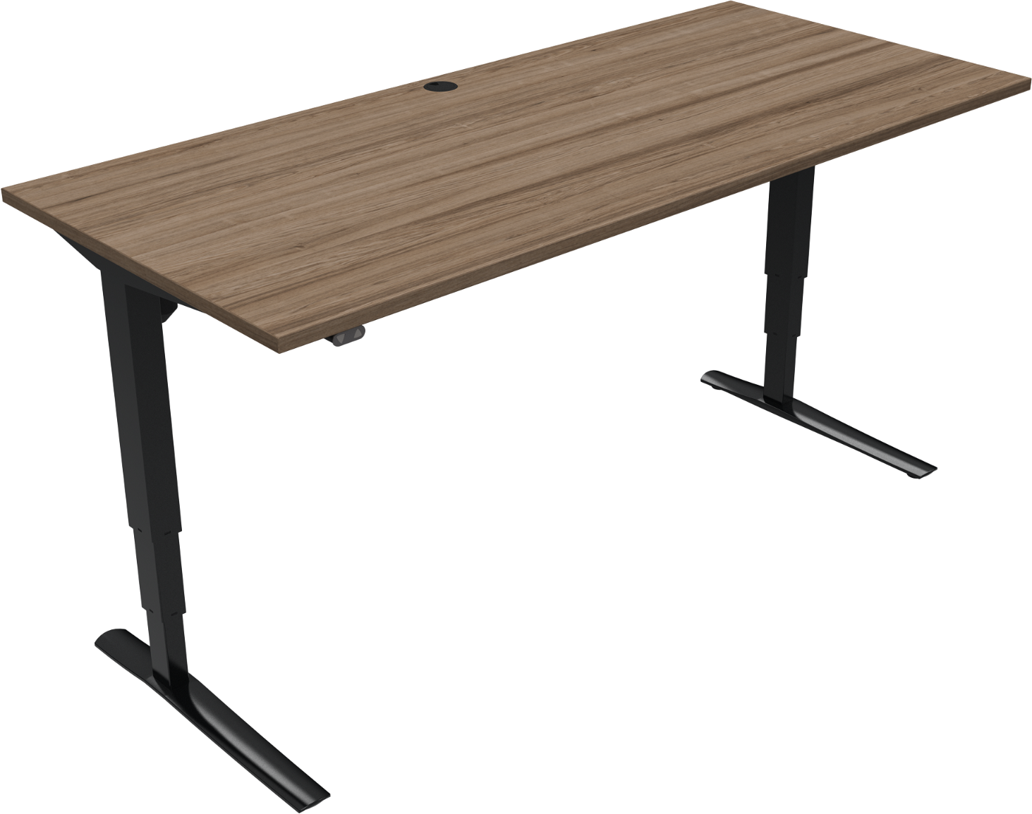 To-bens Hæve- Sænkebord Zennord Rise Rest Valnød Og Sort Stel 180x80 Cm