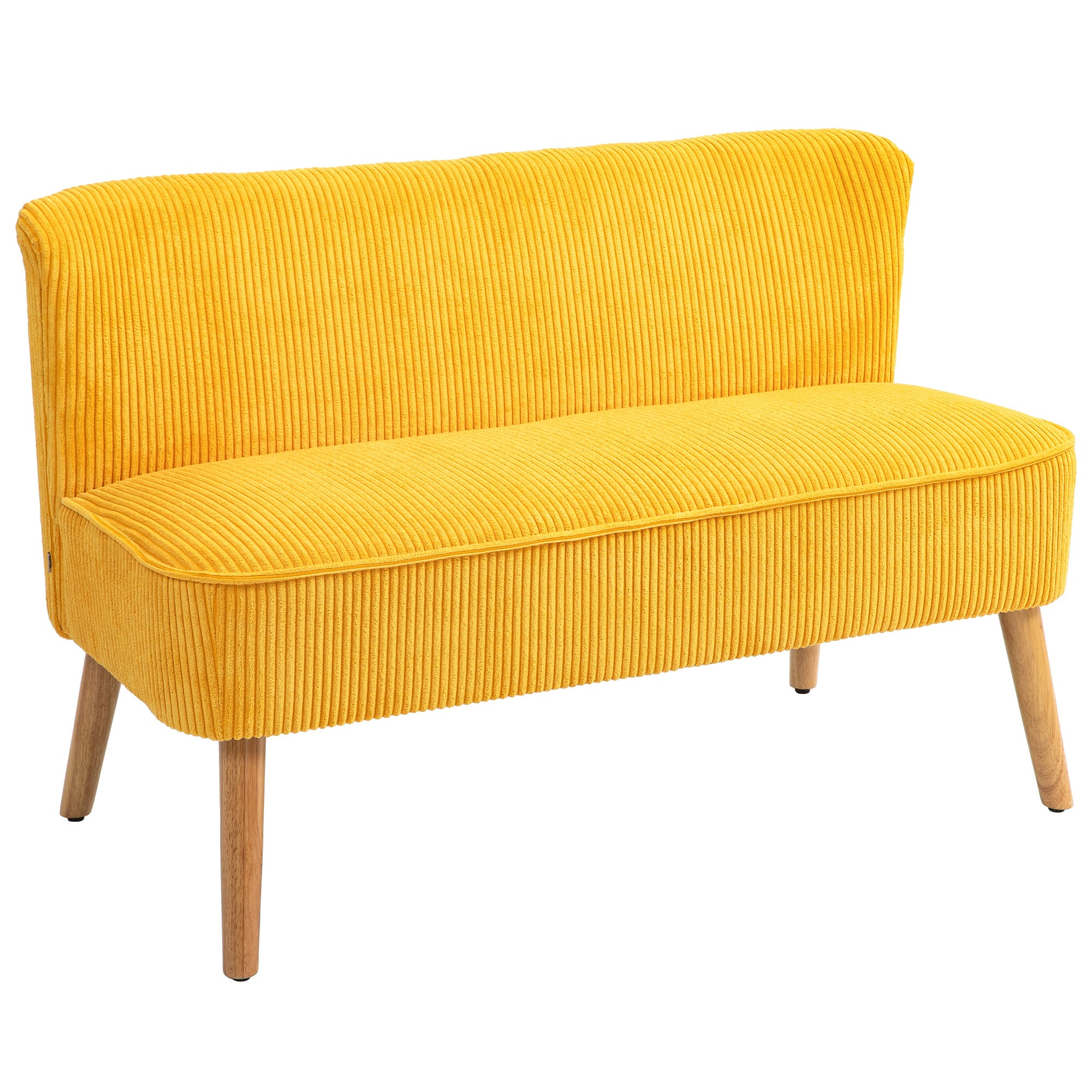 To-personers Sofa Elegant Skandinavisk Design Massivt Træstel Op Til 150 Kg 117 56 77 Cm Gul