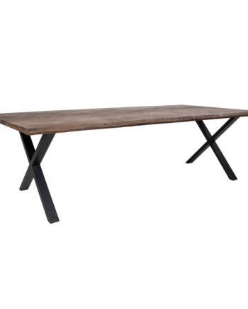 Toulon Spisebord Spisebord Med Bølget Kant  Egetræ  Smoked  Forberedt Til Tillægsplader 100x300x75 Cm