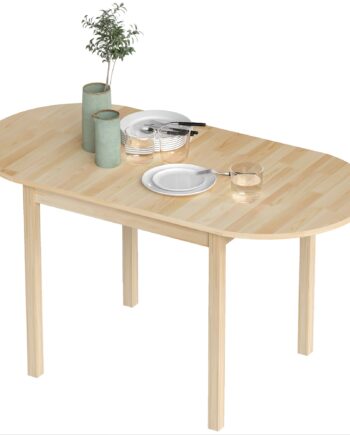 Træspisebord Foldbart Køkkenbord Til   Personer Med Kløverbladsdesign 140   70   75 Cm Naturtræ