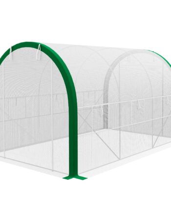 Tunneldrivhus   Galvaniseret Stål   358x210x210 Cm   Lynlåsdøre Og Netvinduer   Hvid