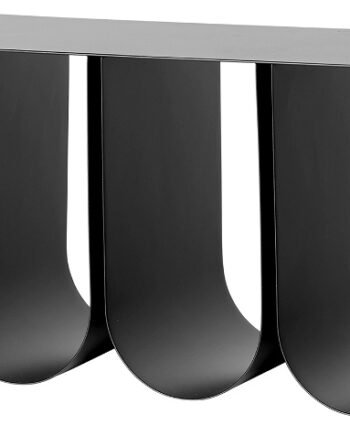 Væghylde Curved Kristina Dam   Sort Pulverlakeret Stål Med Seks Buer  84ã 24ã 30 Cm