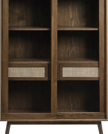 Vitrineskab Nordique Design Barrali Egetræ Glas Mørk Natur Brun H160ã B110ã D40 Cm
