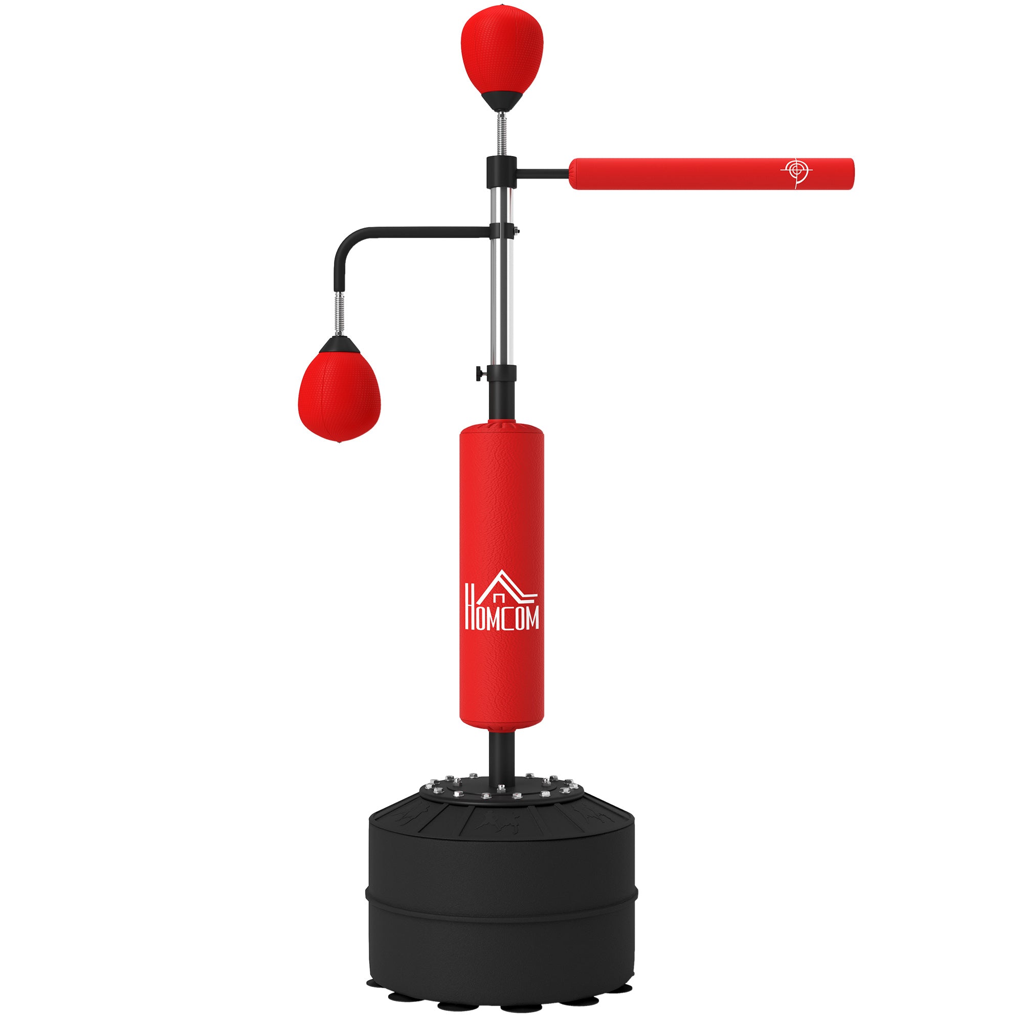 - - Fritstående Boksesækstativ Højdejusterbar Fra 160-230 Cm Rød