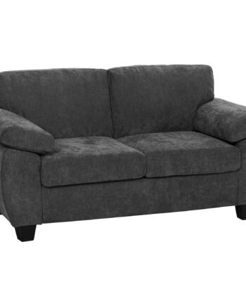 -personers Sofa  156 Cm Chenillesofa Med Tykke Fjederkernehynder  Brede Polstrede Armlæn  300 Kg Lasteevne  Mørkegrå