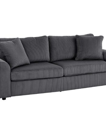 -personers Sofa Med Dekorative Hynder  Corduroy Sofa Til Stue  Soveværelse  212 Cm Bred  Mørkegrå